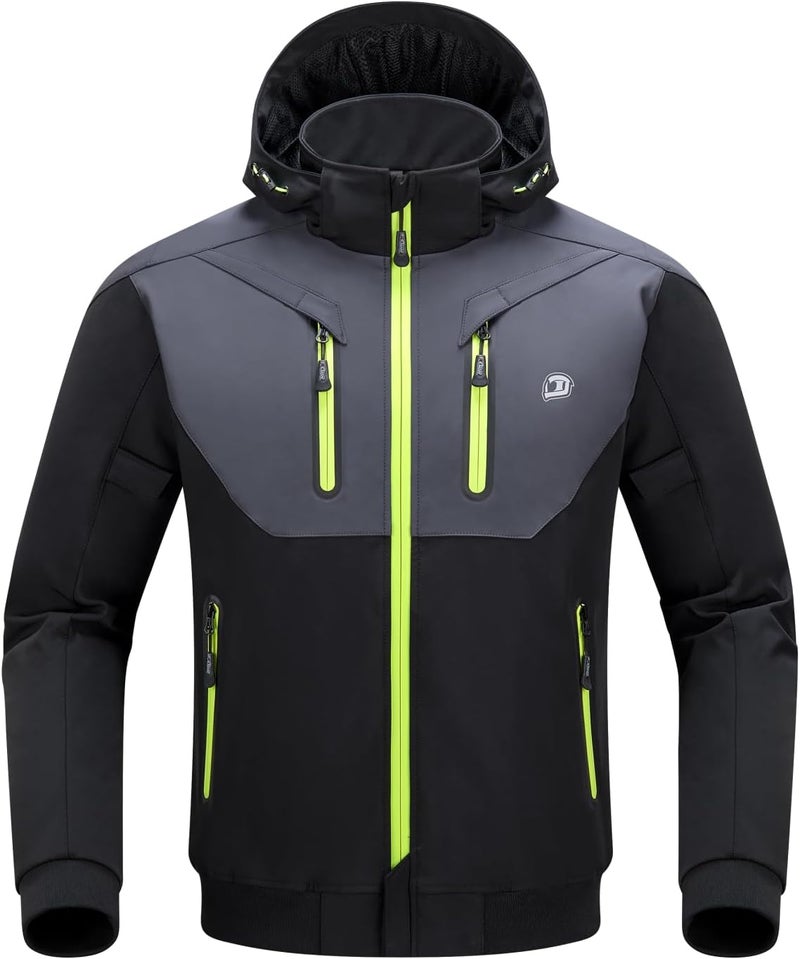 BORLENI Winter Motorcycle Jacket Mens CE Approved Cold Weather Motorbike Riding Jackets with thermal Liner Hood Windproof XXXL - Image 1